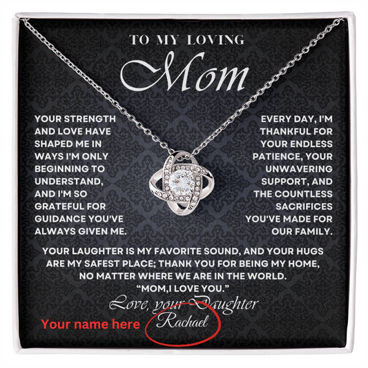 Daughter's Note - Personalized Love Knot Necklace