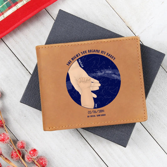 Constellation Night Sky - Personalized Leather Wallet