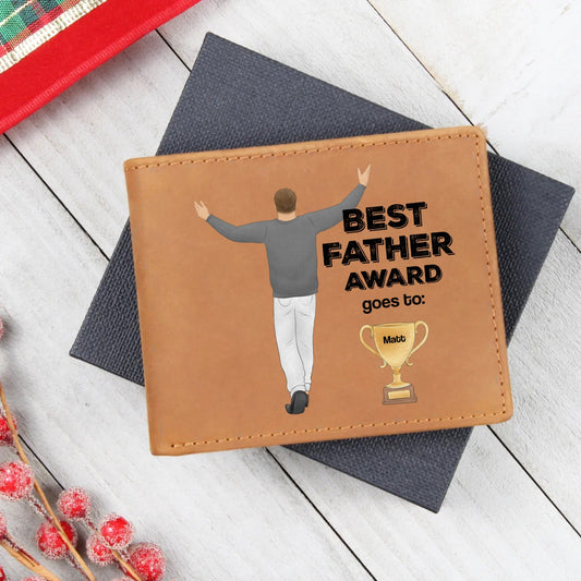 Best Father Award - Personalized Leather Wallet