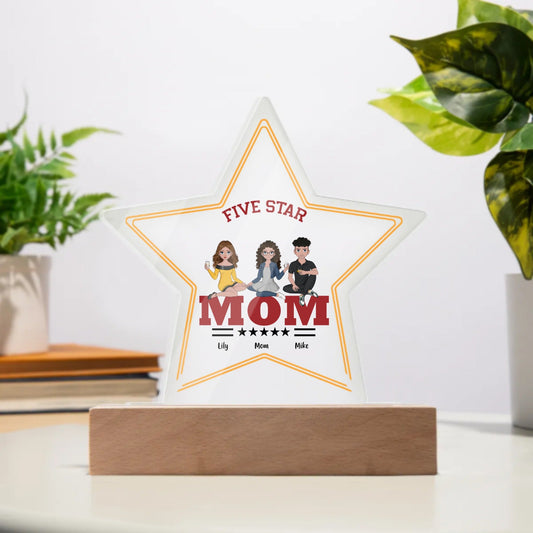 Five Star Mom - Personalized Acrylic Star Plaque