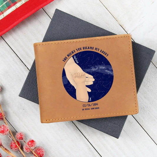 Constellation Night Sky - Personalized Leather Wallet.
