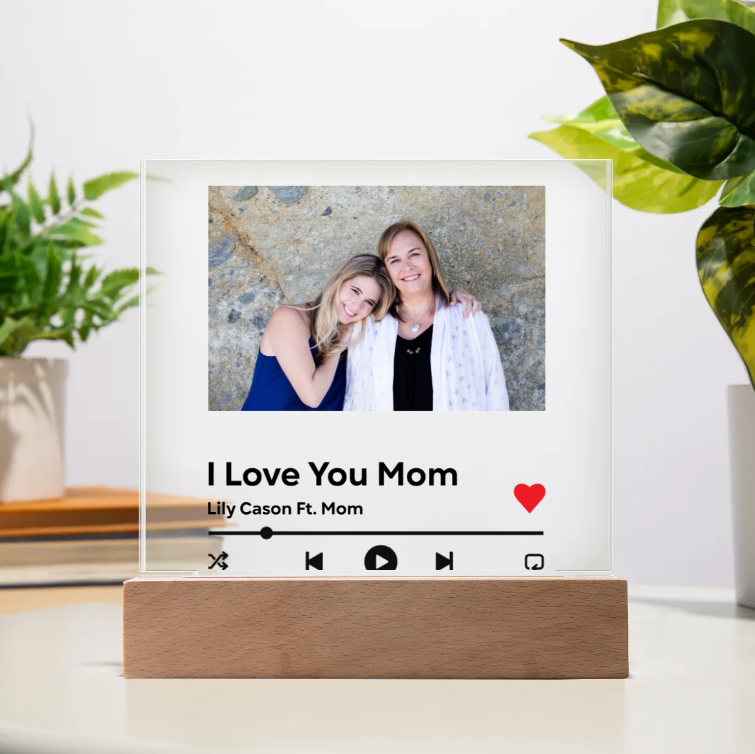 I Love You Mom - Music Player Acrylic Square Plaque.