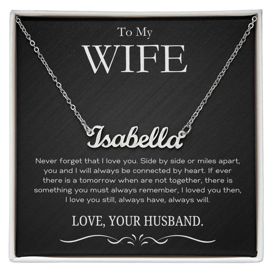 Gift for Wife "I Can't Live Without You" Custom Name Necklace