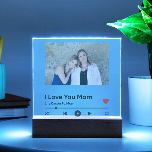 I Love You Mom - Music Player Acrylic Square Plaque.